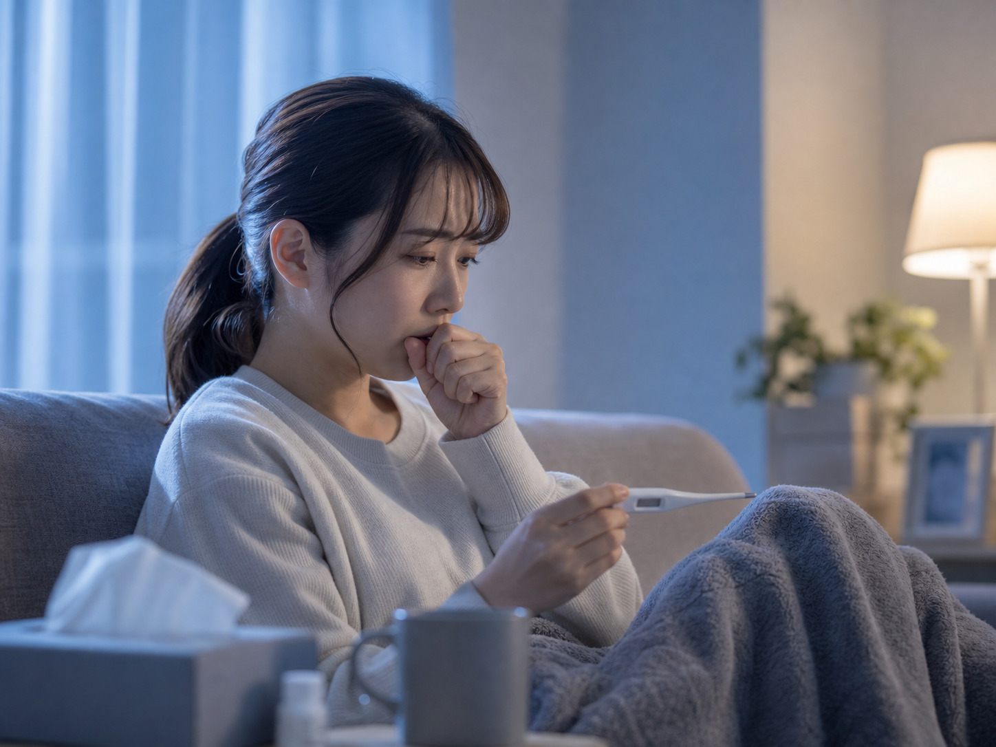 夜に体調不良で不安な方